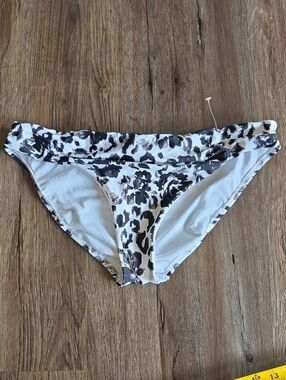 Nwot Bar III Leopard Print Bikini Bottoms in White and Black Size Xl